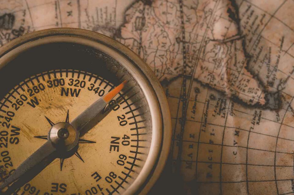 Kompass mit Karte