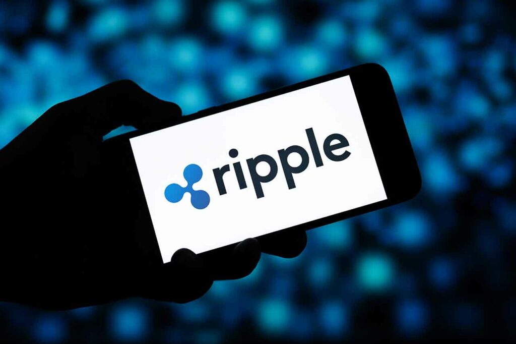 Ripple Logo auf einem Smartphone-Display