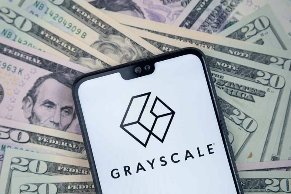 Grayscale Logo mit Dollarnoten