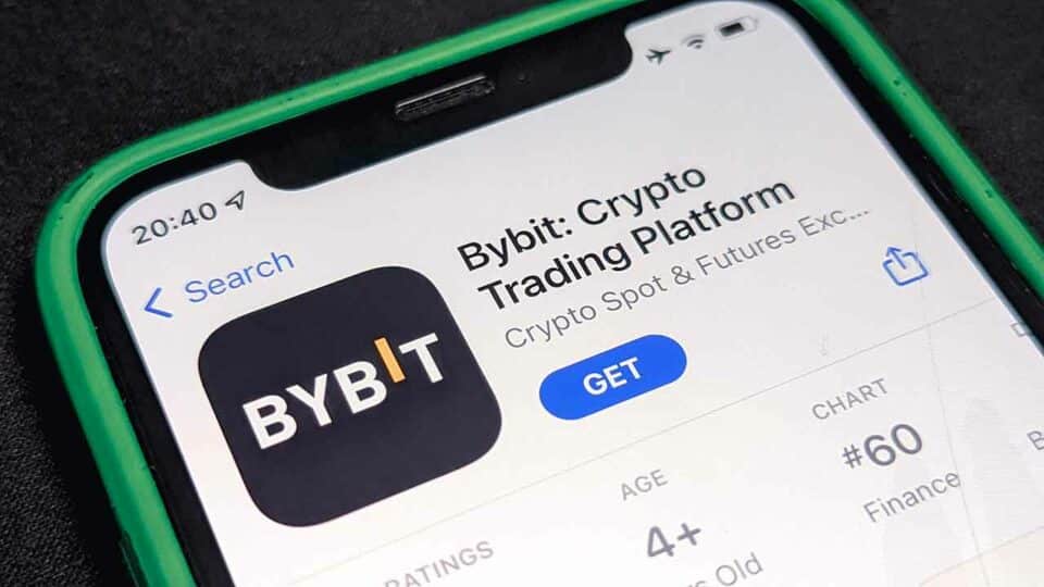 Bybit Logo im App Store auf Smartphone