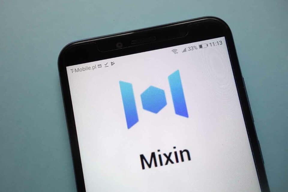 Mixin Logo als Hintergrund auf dem Smartphone