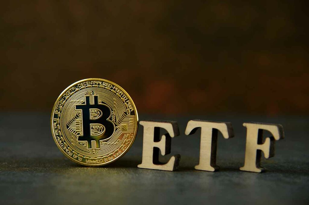 Bitcoin ETF Schriftzug