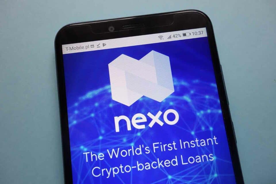 Nexo Webseite auf einem Smartphone