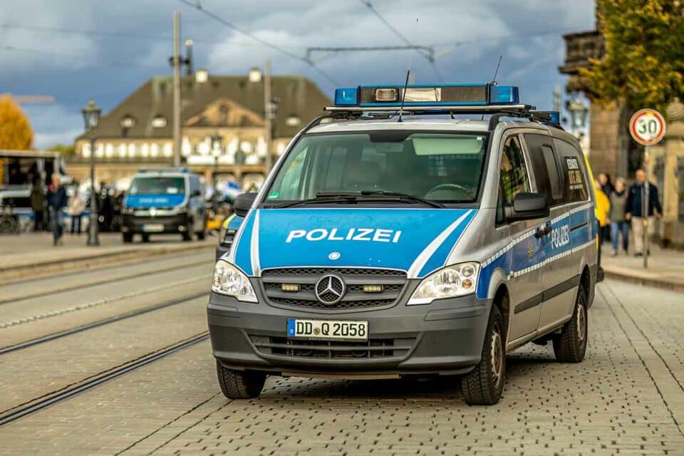 Polizeiwagen in Dresden