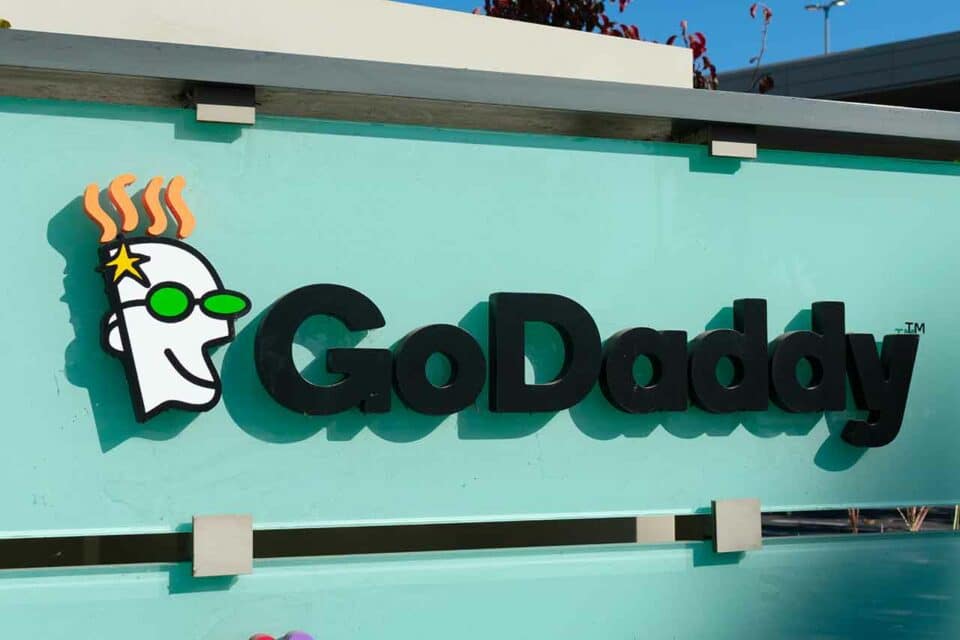 GoDaddy-Logo im Silicon Valley-Büro