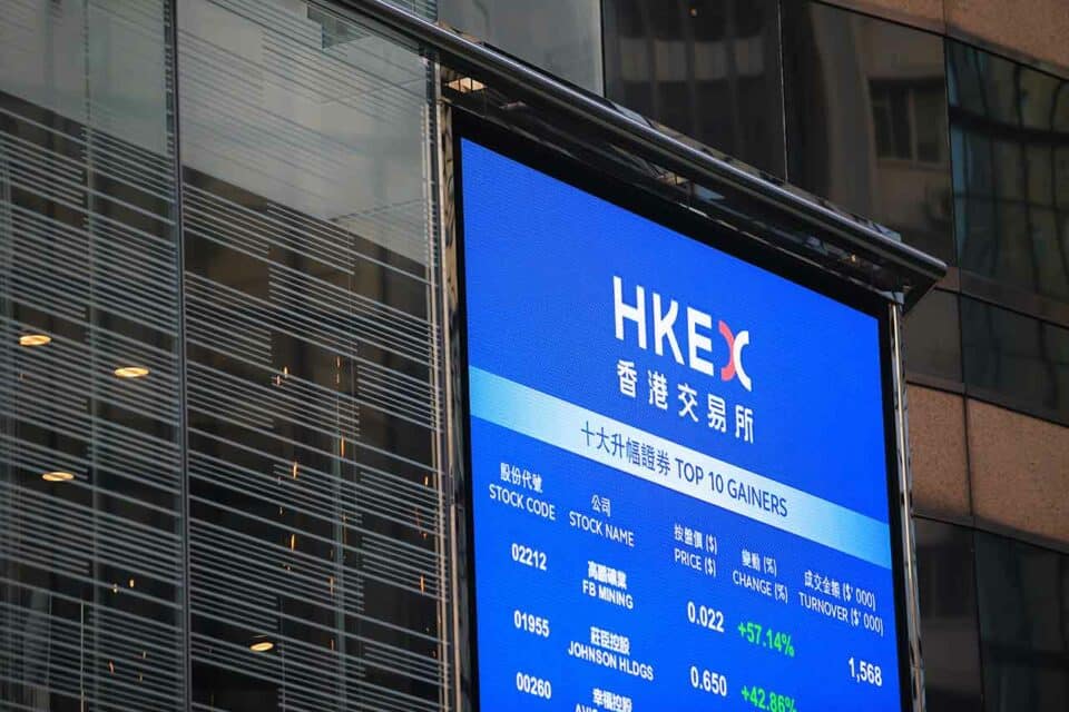 HKEX Kurstafel an der Börse