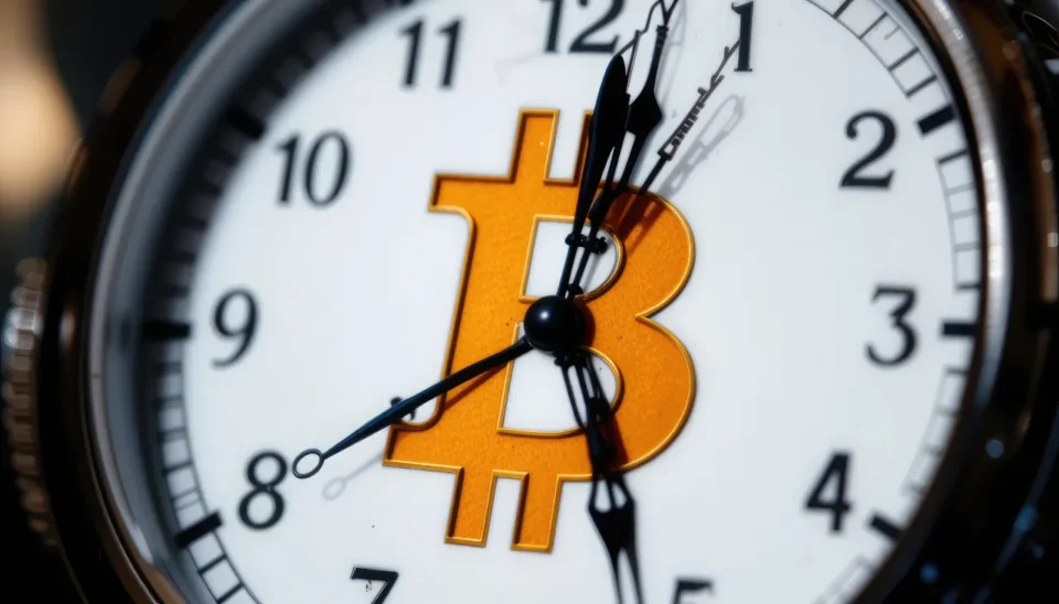 Eine Bitcoin-Uhr steht symbolisch für die Moscow Time
