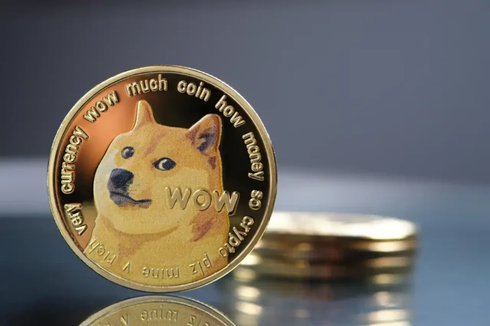 Dogecoin Münze mit Logo