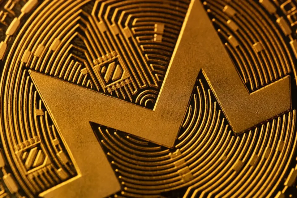 Monero Münze in Nahaufnahme
