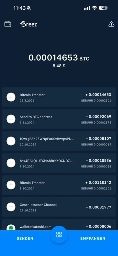 Breez Wallet Balance