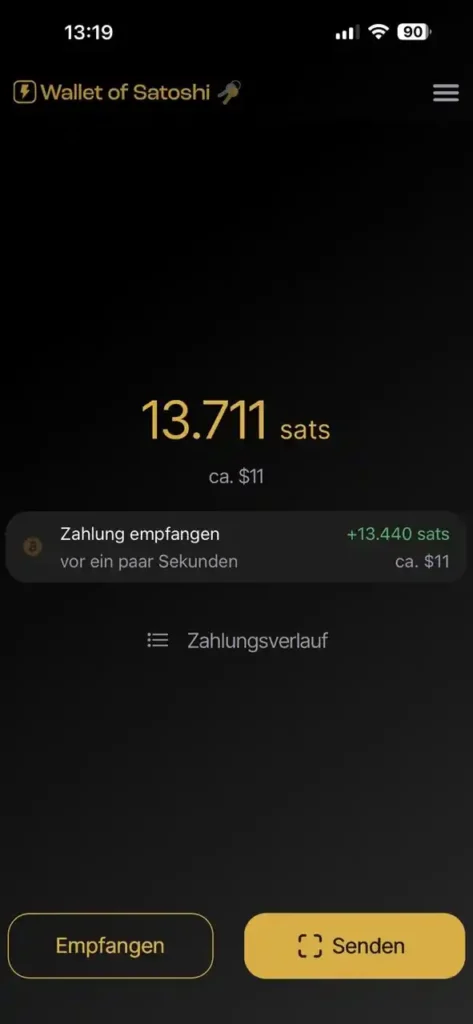 Wallet of Satoshi Test
