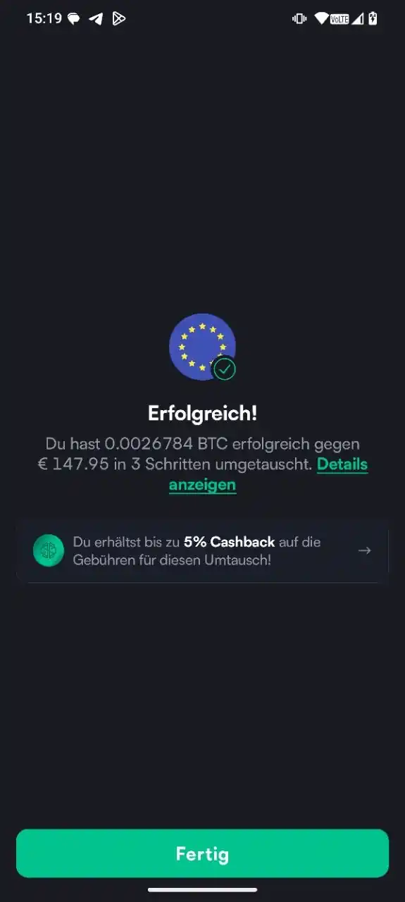 Bitcoin gegen Euro verkauft Verkaufsbestätigung für unseren Bitcoin-Verkauf