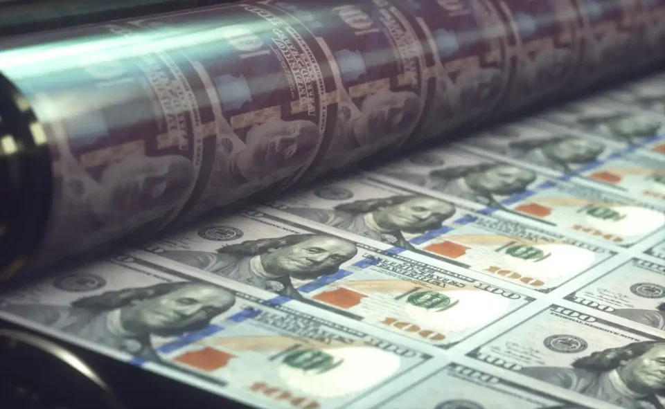Dollar-Noten werden gedruckt